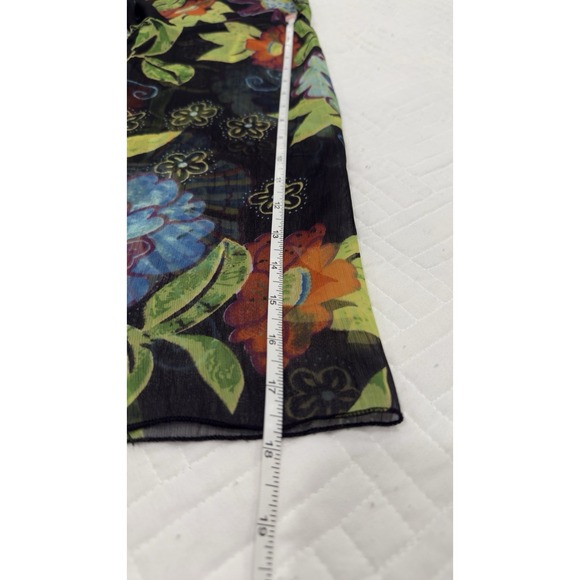 Indian Tropical Fashion black floral boho beach tunic women S/M - Picture 8 of 8